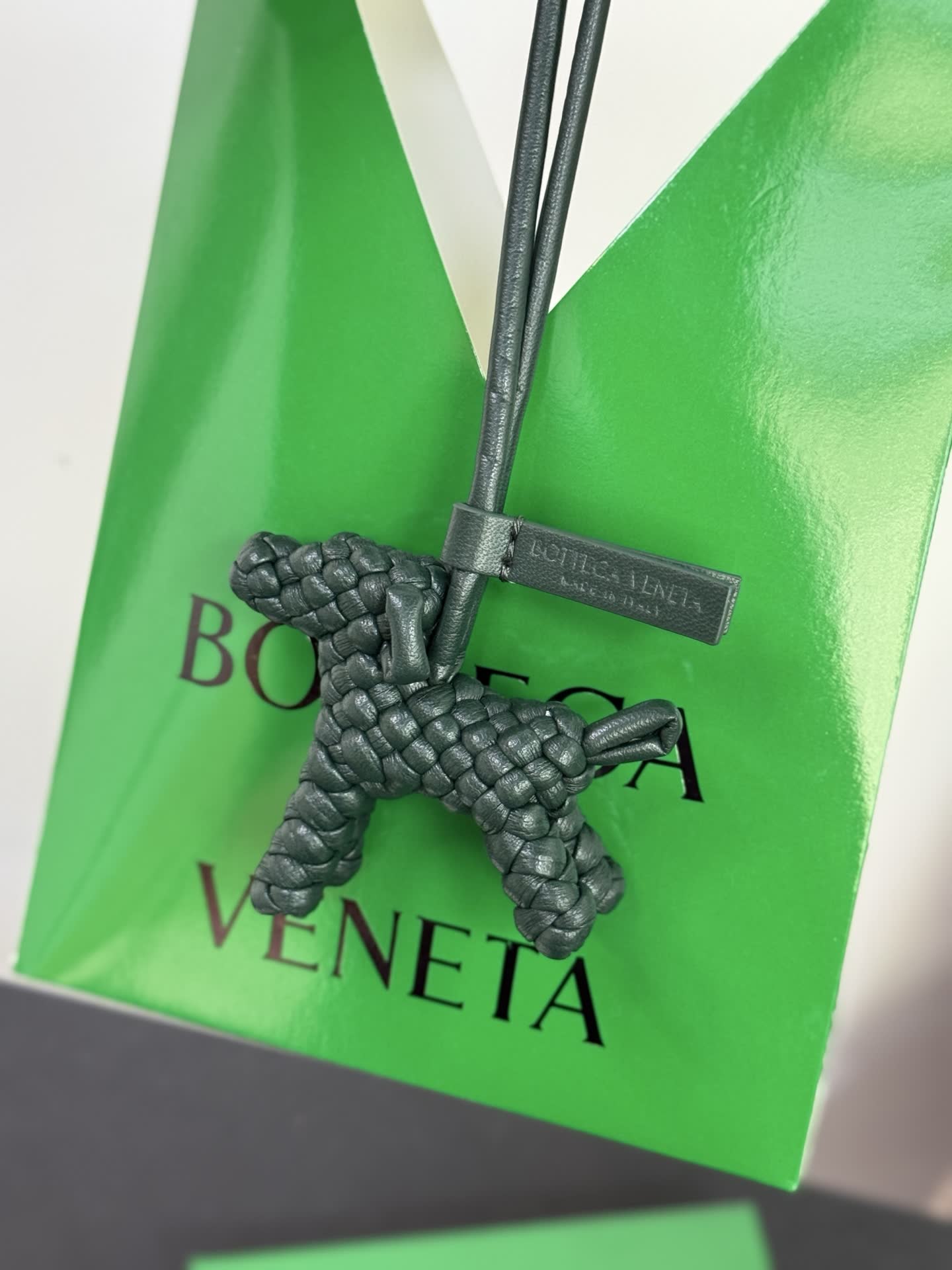 Bottega Veneta Leather Dog Charm